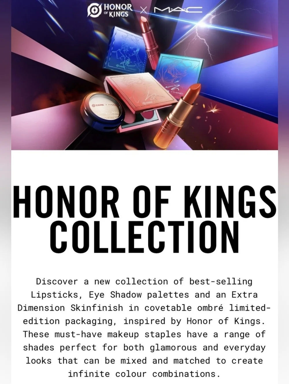 MAC Cosmetics x Honor Of Kings Eyeshadow Palette Brand New In Box
